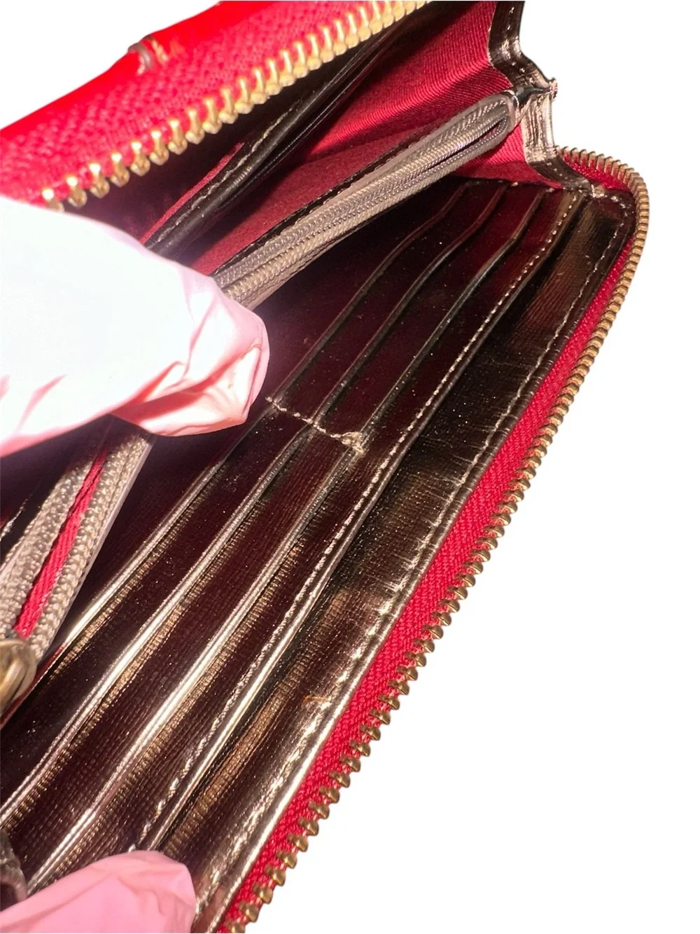 RARE FOSSIL Logan Zip Around Chevron Color-block Leather Wallet Clutch Sept 2014